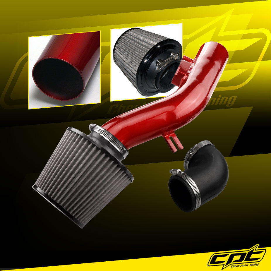 For 08-12 Chevy Malibu 2.4L w/o Air Pump Red Cold Air Intake + Stainless Filter