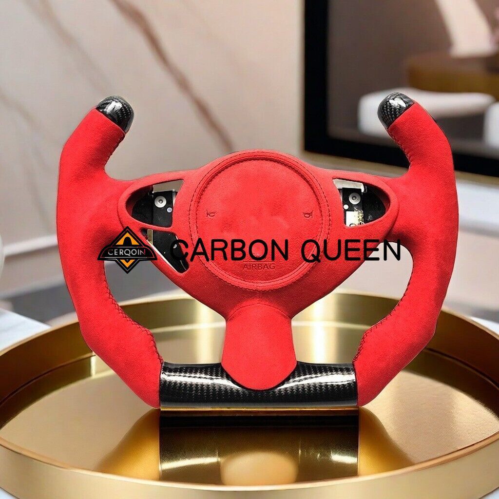 REAL CARBON FIBER Steering Wheel FOR NISSAN 370Z  RED SUEDE F1 STYLE