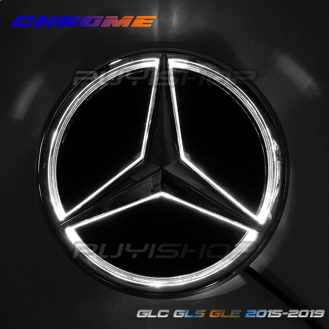 Car Led Grill Emblem Front Star Logo Light For Mercedes Benz GLC GLE GLS Mirror