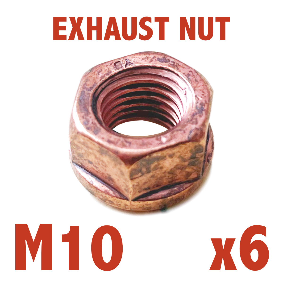 E39 Exhaust Flange Copper Nut M10 for BMW (Quantity 6) 530i 528i 525i
