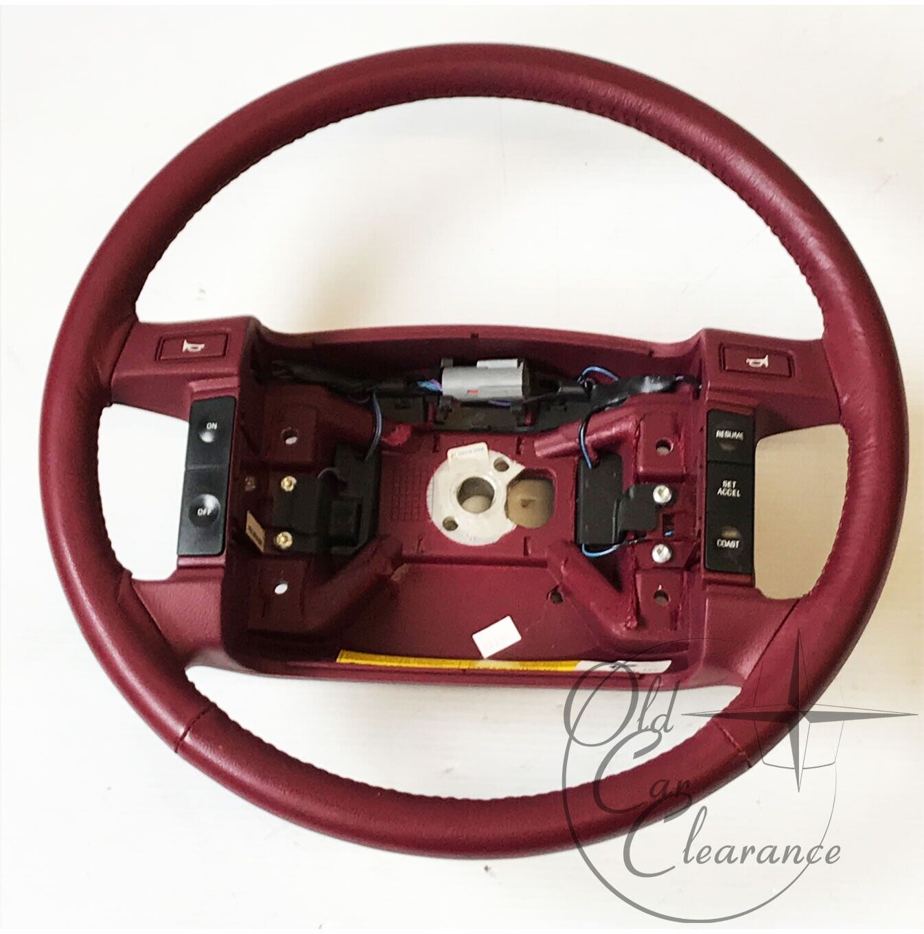 1990-1994 Lincoln Town Car Steering Wheel, Cranberry (F2VY3600E) NOS