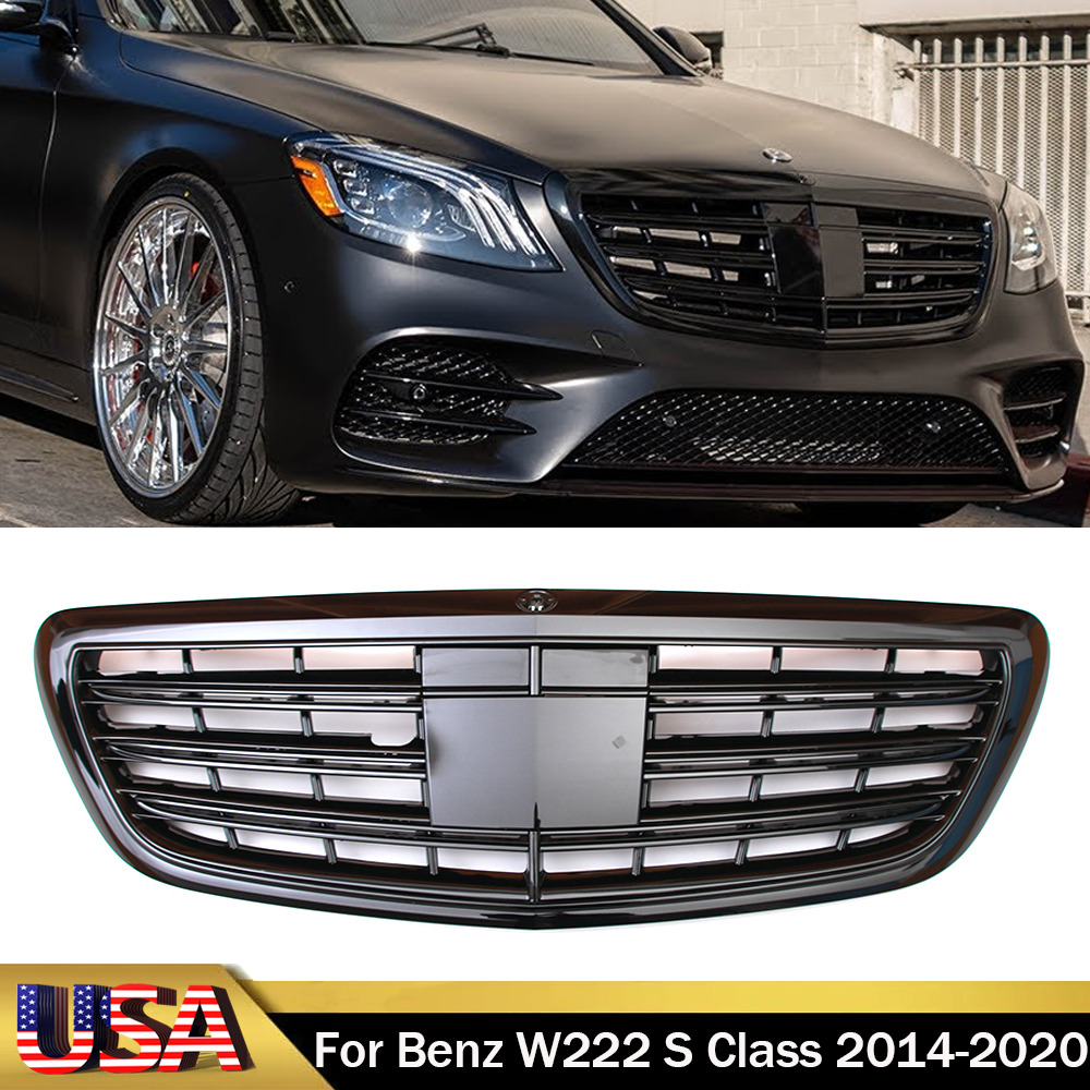 Front Bumper Grille w/ ACC For Mercedes Benz W222 S450 S500 S550 S560 2014-2020