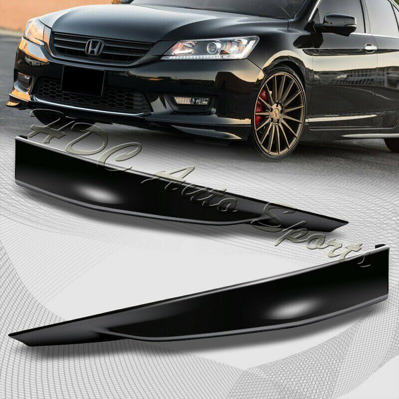 For 2013-2015 Honda Accord 4-DR HFP-Style BLK Polyurethane Front Bumper Lip 2pc
