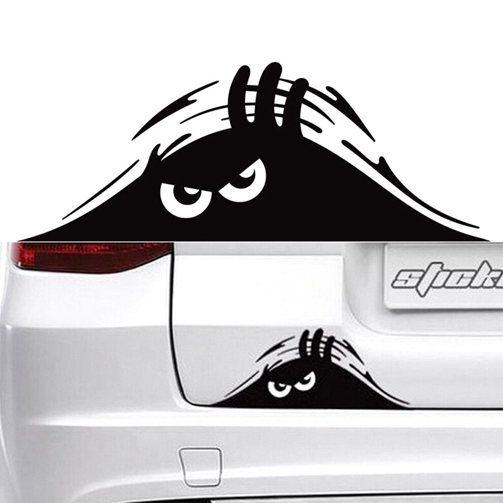 Black Peeking Monster Funny Cute Sticker Vinyl Waterproof Decal For Car WindowX2