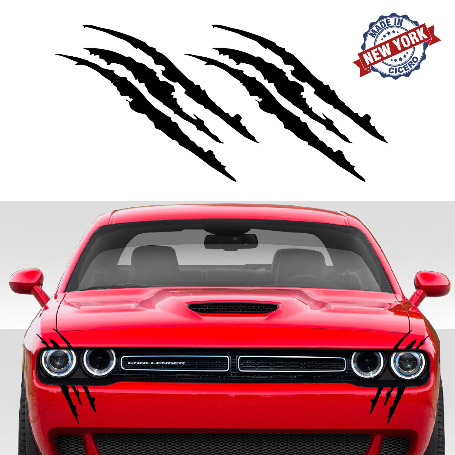 15'' 2 Pieces Monster Claw Scratch for Car Headlight VINYL DECAL