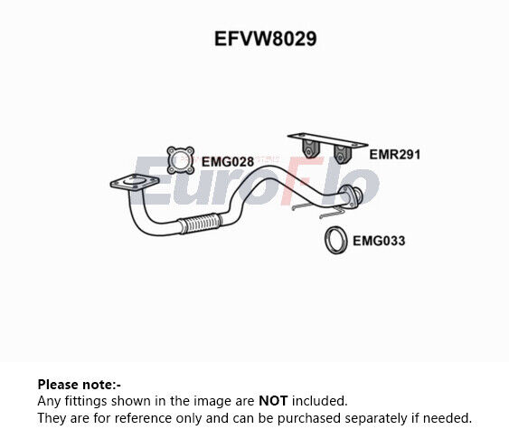Exhaust Pipe fits VW BORA 1J2 1.6 Front 00 to 05 EuroFlo 1J0253091FA VOLKSWAGEN