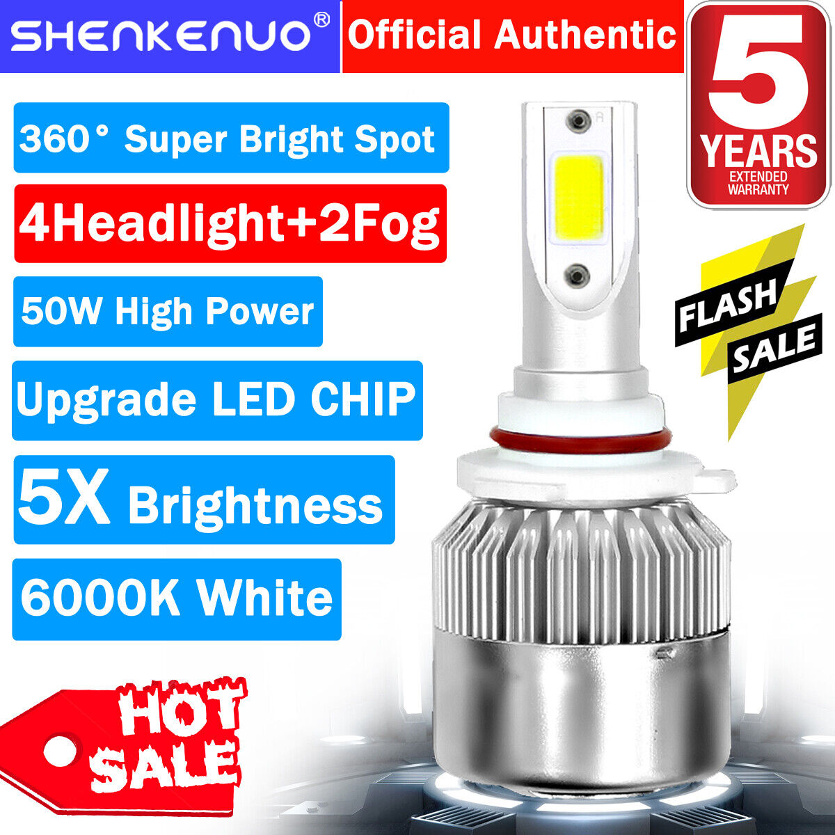 6pc LED Headlight Bulbs High Low Beam Fog Lights For Jeep Grand Cherokee 1999-04