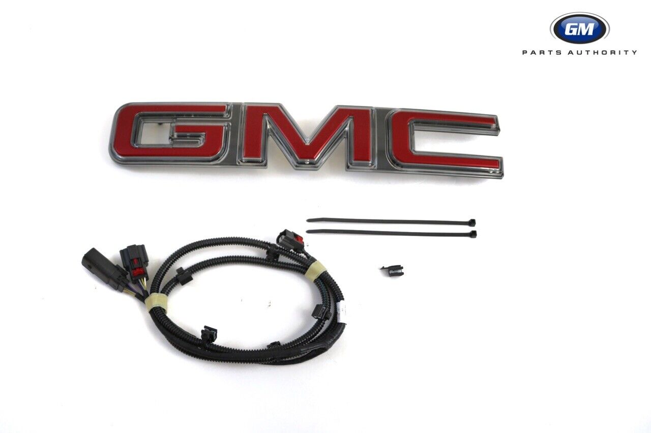 2020-2021 GMC Sierra Front Grille Illuminated Emblem 84741557 Red OEM GM