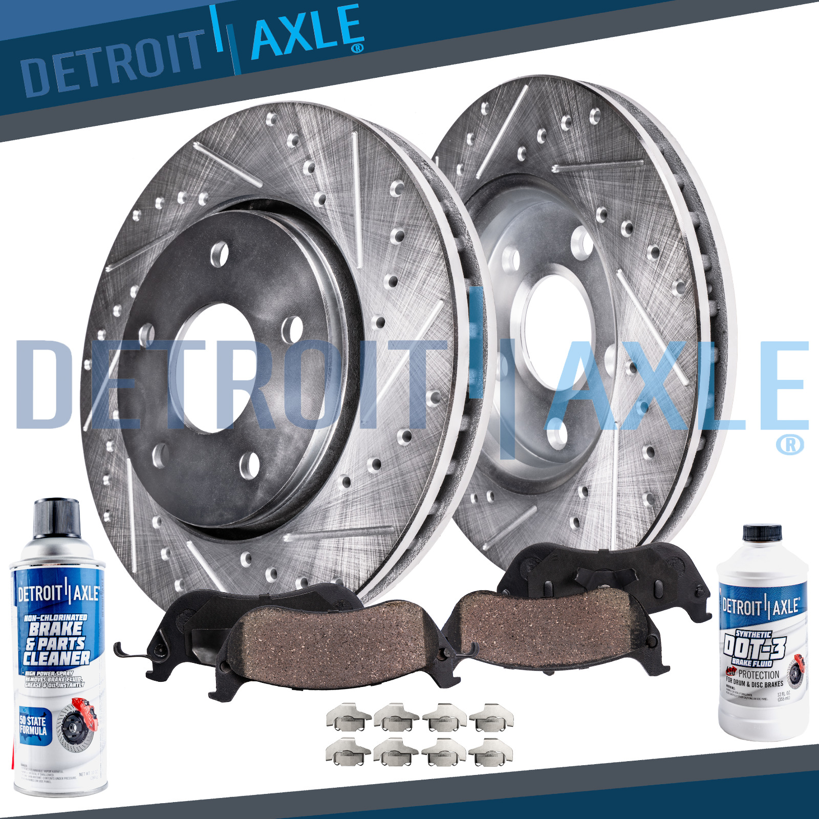 Front Drilled Brake Rotors + Pad for Lincoln Mark VIII Ford Taurus Thunderbird