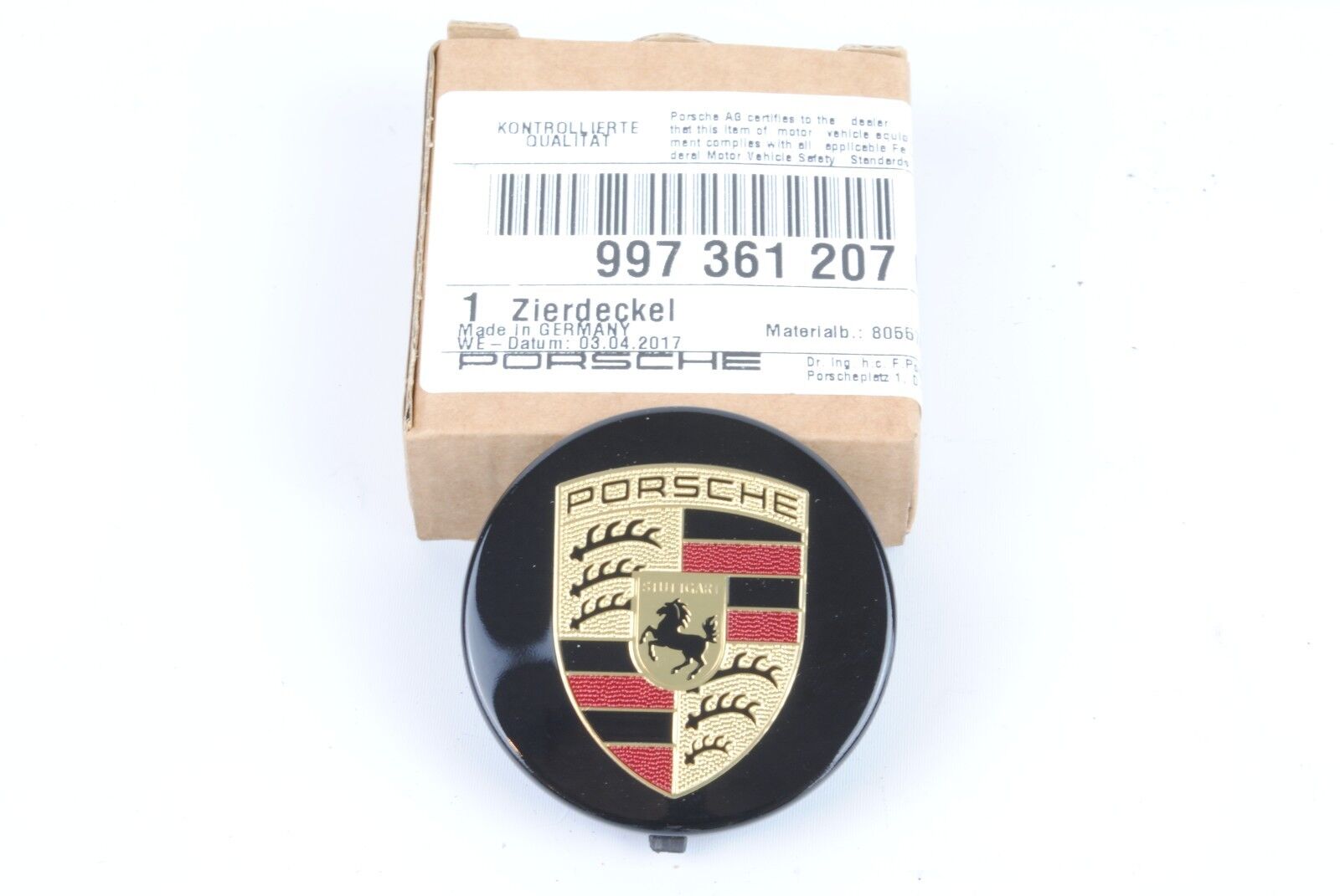 Genuine Porsche 997 Center Lock Wheel Cap Black 997-361-207-04 GT3/GTS/Turbo S