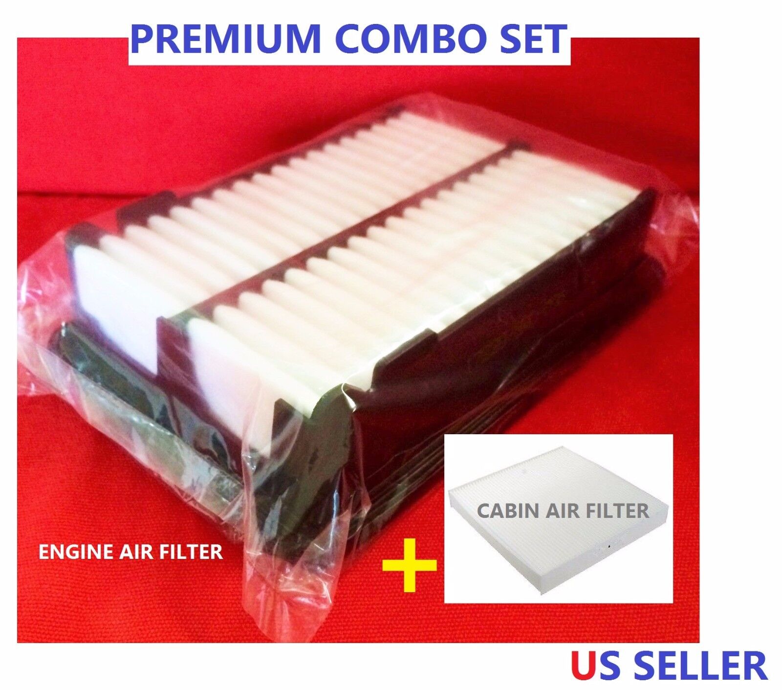 Premium Combo set Engine Air Filter & Cabin Air Filter for 2015 -2020 Honda FIT 