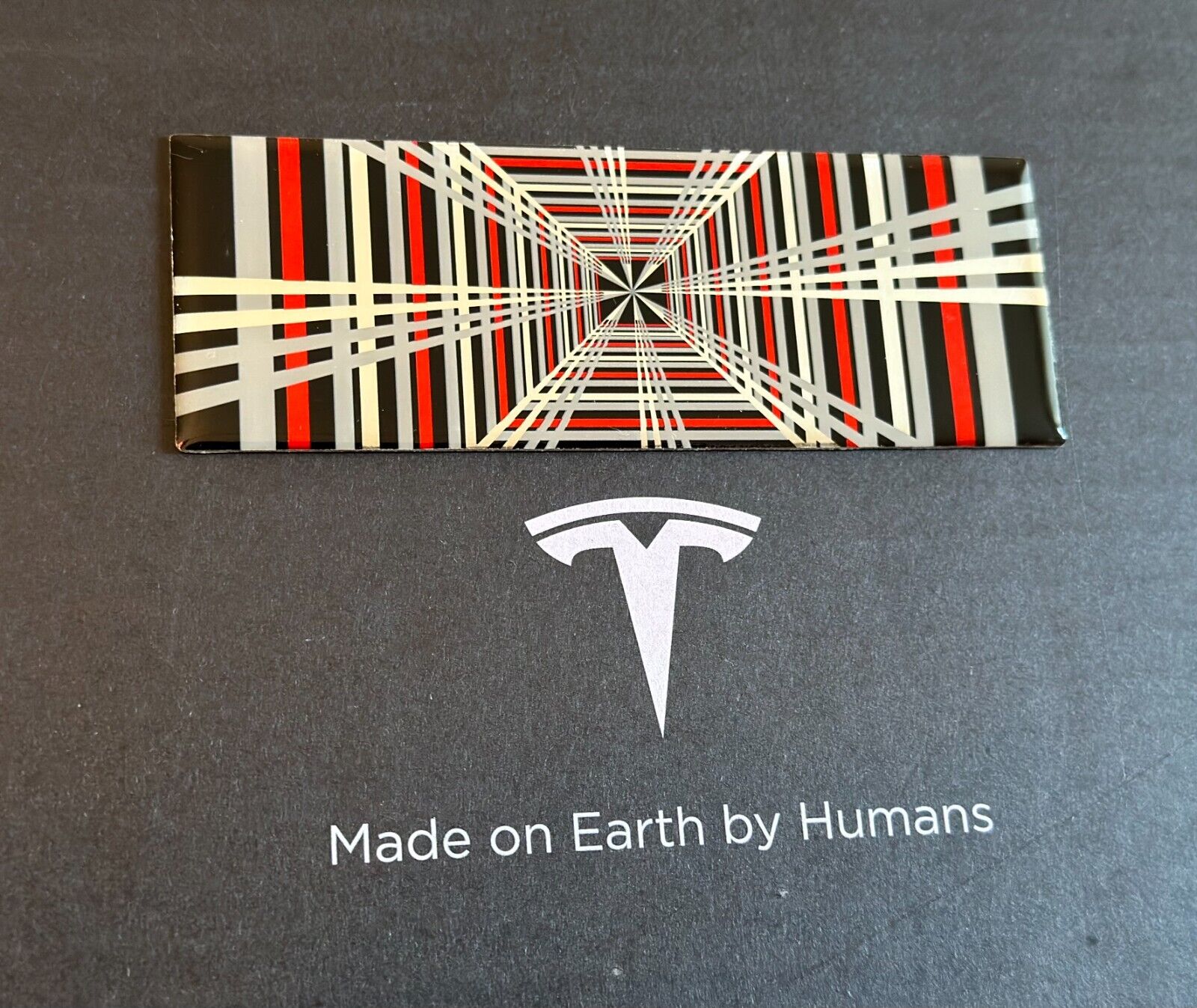 TESLA Model S 3 X Y Rear Tailgate Plaid Emblem Logo Badge