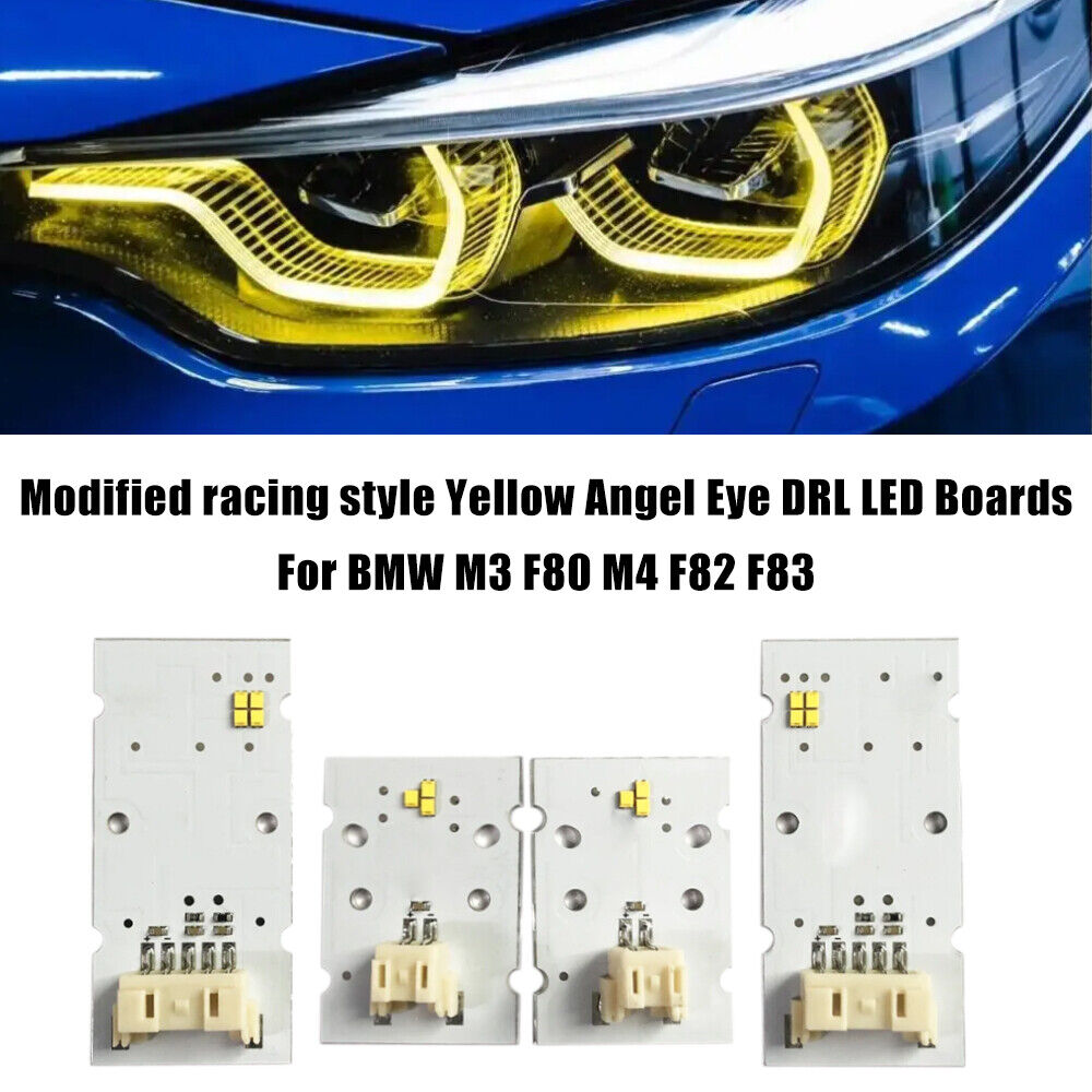 4X Yellow CSL DRL LED Boards L/R For BMW F80 M3 F82 M4 F32 F36 F86 LCI Headlight