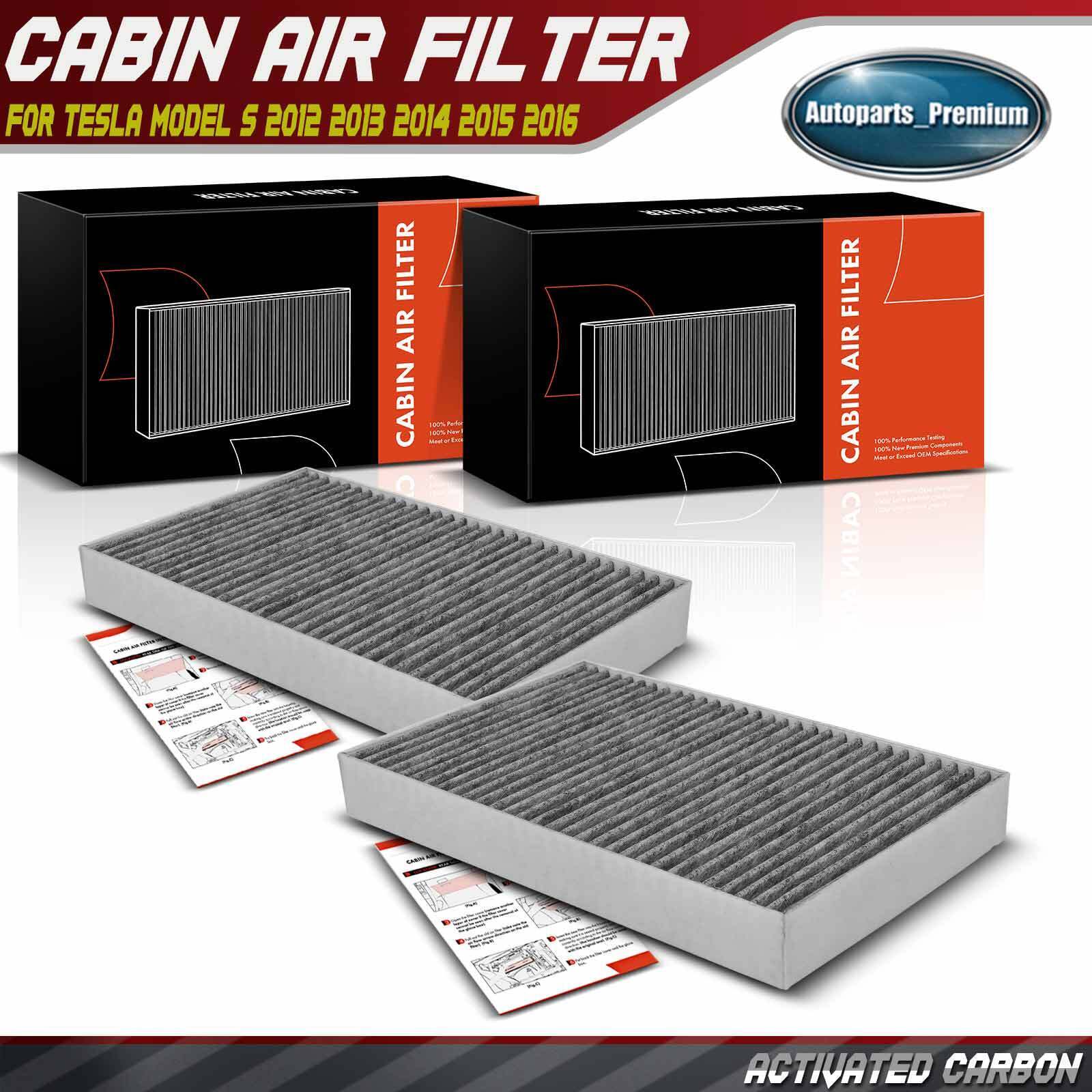 2x Activated Carbon Cabin Air Filter for Tesla Model S 2012 2013 2014 2015 2016