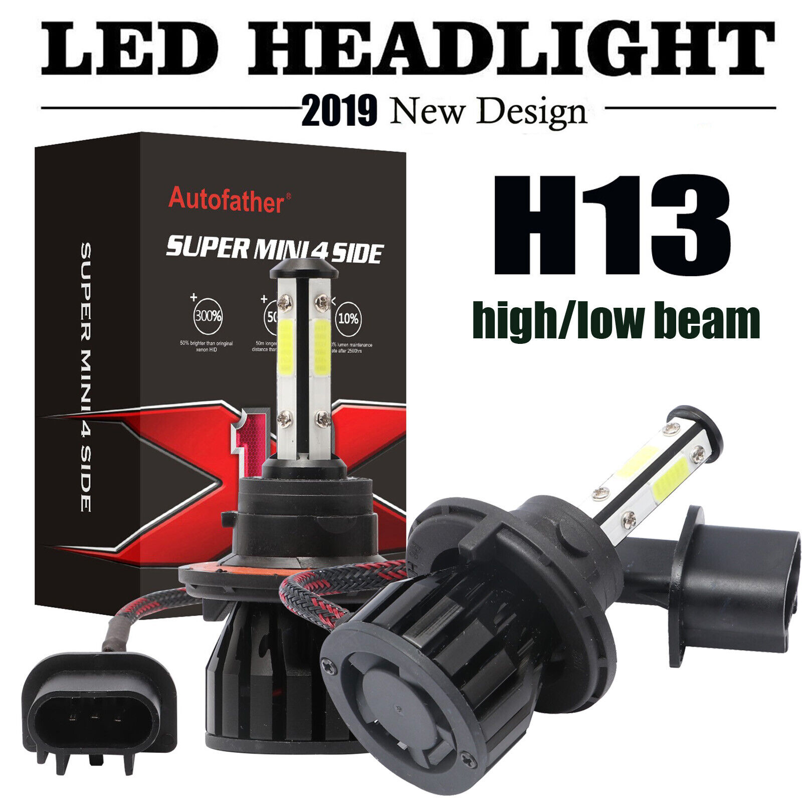 H13 LED Headlight Bulbs For Ford F150 2003-2014 F-250 F-350 Super Duty 2005-2018