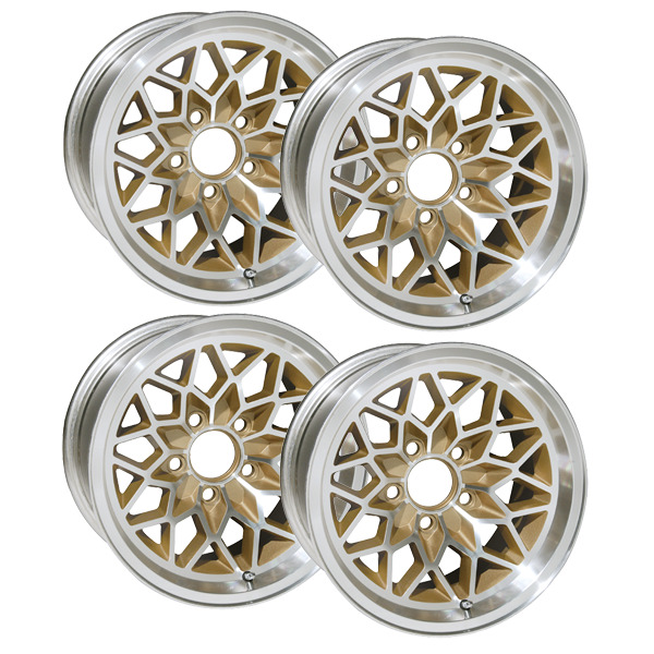 15X8 TRANS AM SNOWFLAKE WHEEL - SET OF 4 W/ GOLD INSETS - FITS 1967-1981 - NEW