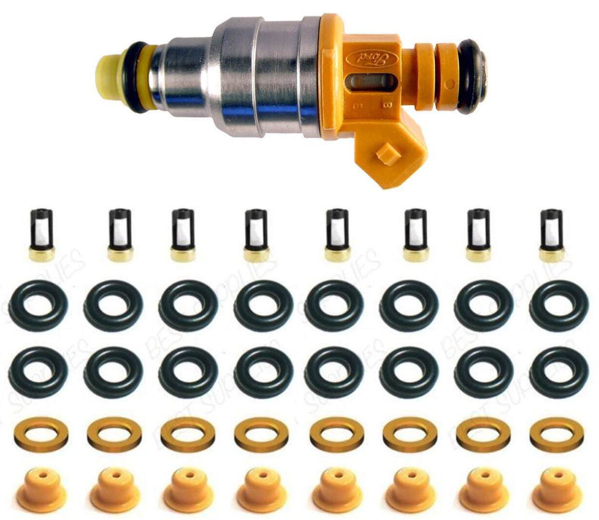 FUEL INJECTOR REPAIR KIT O-RINGS, CAPS, SPACER FILTERS FOR FORD MERC LINC V8