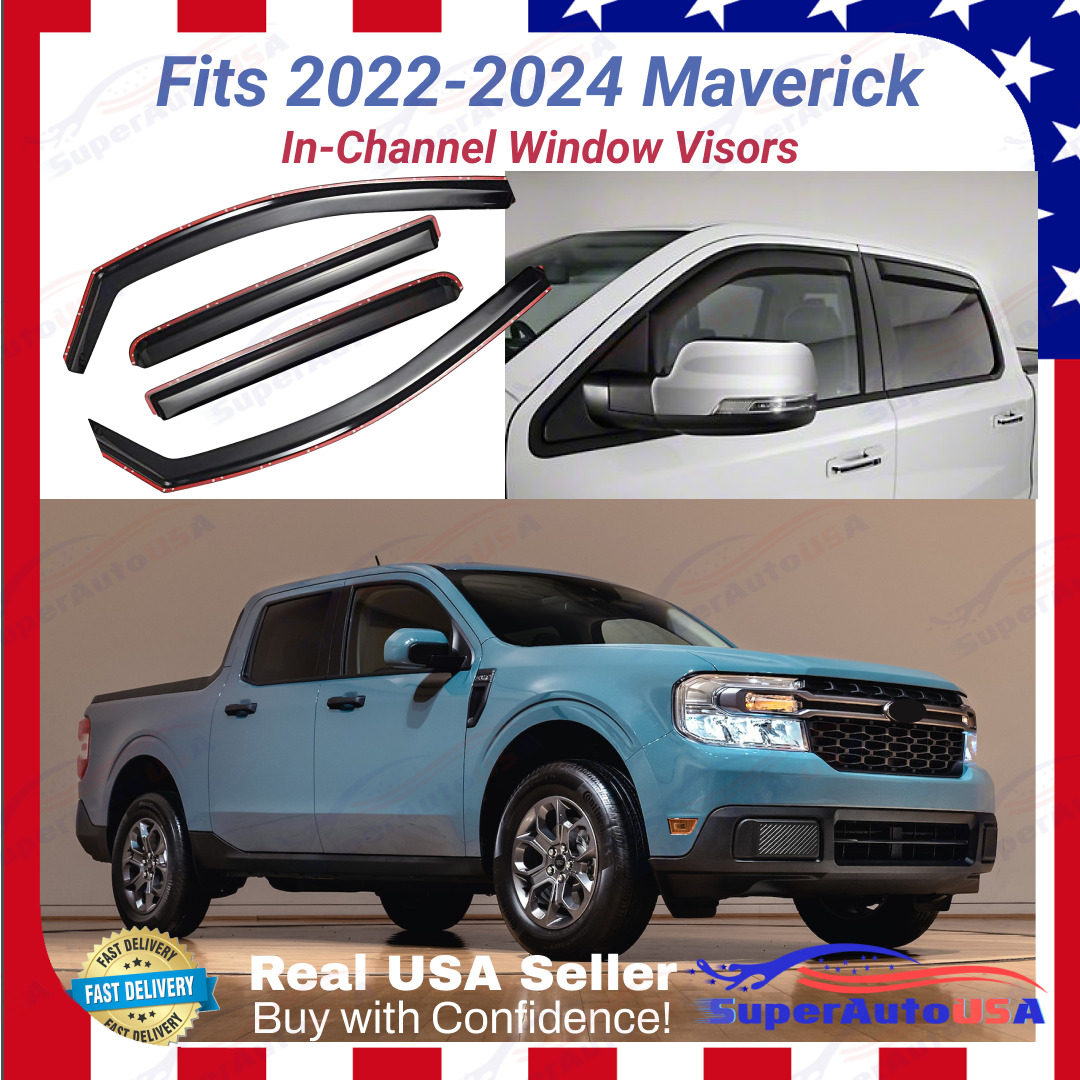 For Ford Maverick 2022-24 In-Channel Window Visors Wind Sun Guard Bug Deflectors