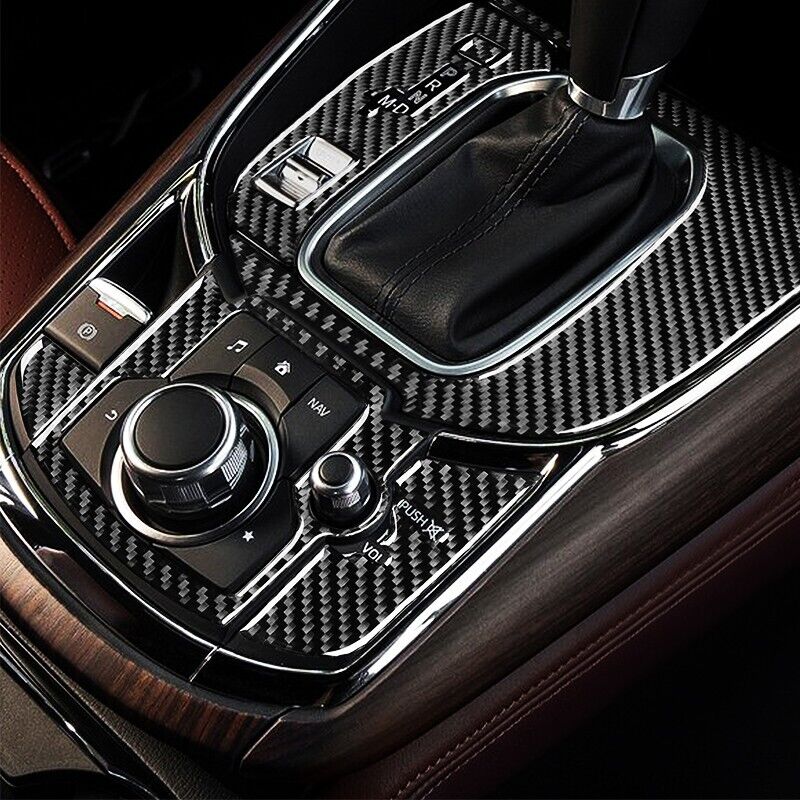 Real Carbon Fiber Car Gear Shift Panel Cover Trim For 2016-2023 Mazda CX-9