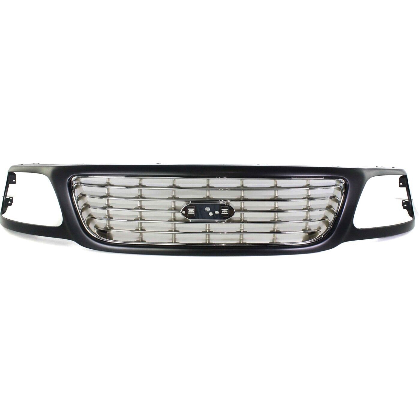 Grille Assembly For 2001-03 Ford F-150 Lightning Black Shell with Chrome Insert