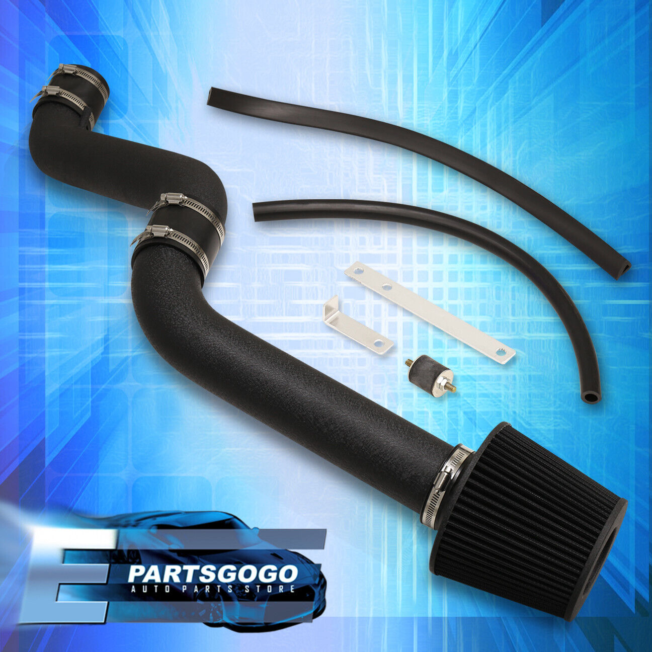 For 94-01 Honda Accord Prelude 2.2L JDM Cold Air Intake CAI Piping System Black