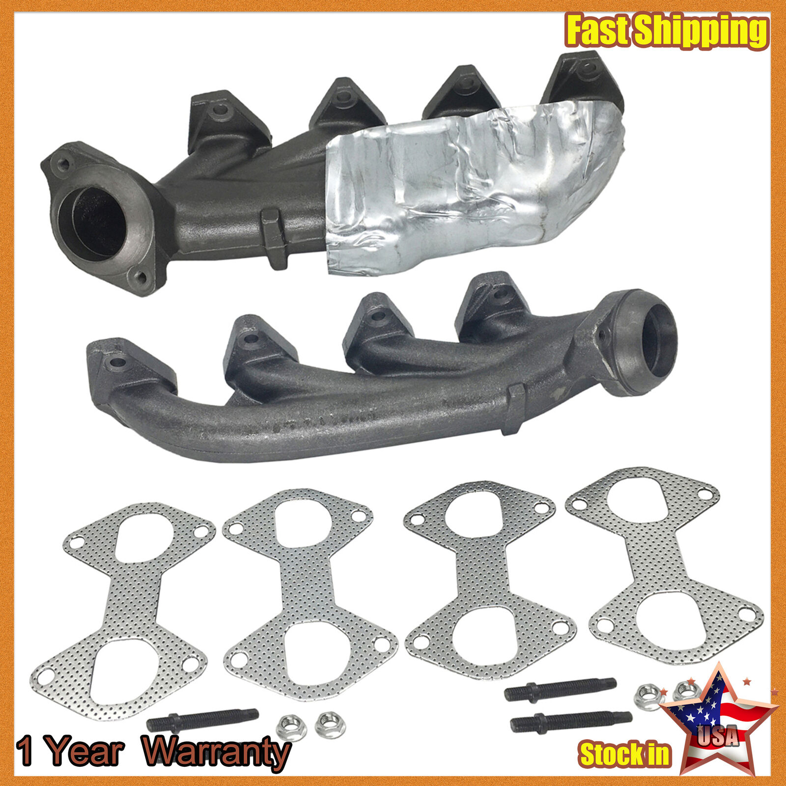 Pairs of Exhaust Manifold & Gasket Kit Fit 04-09 Ford F150 Truck 674-694 674-695