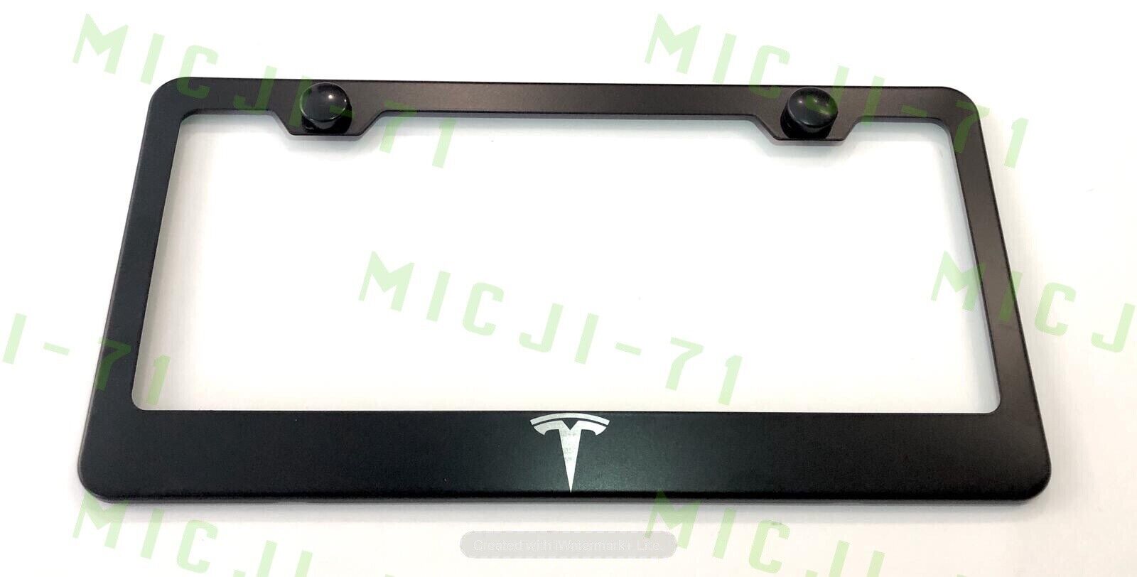 Laser Engraved Etched Tesla Stainless Steel License Plate Frame