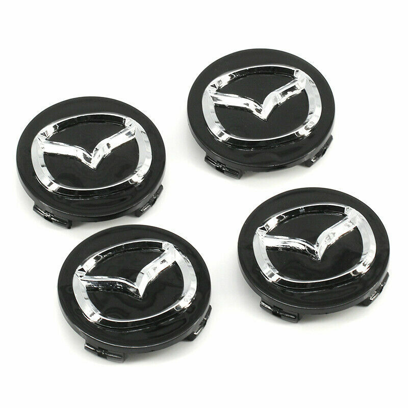 For Mazda 3 5 6 Miata RX8 CX7 CX9 Black Wheel Hub Center Cap Cover Set 4 OEM