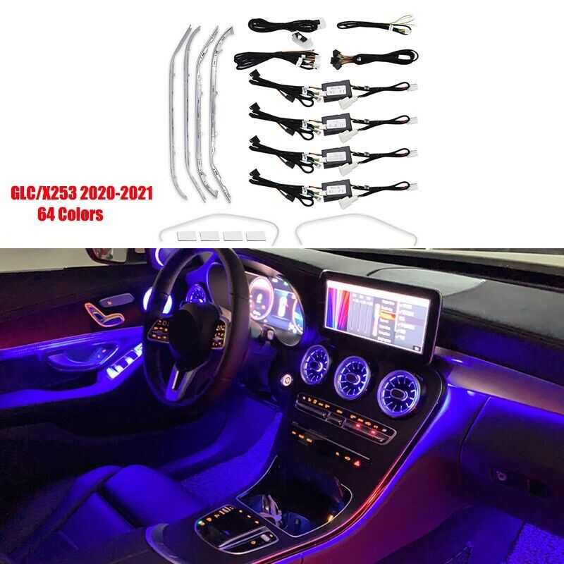12/64 Colors Ambient Light Atmosphere Lamp Set For Benz GLC 63 AMG X253 20-21