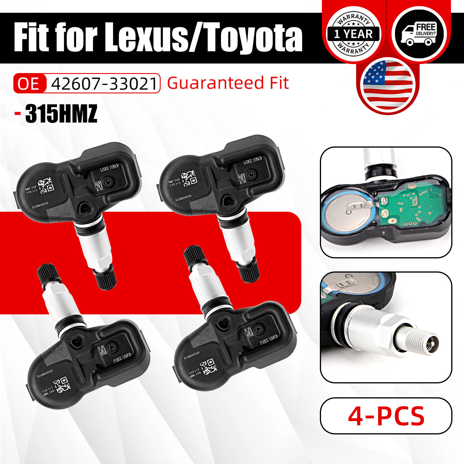 Set Of 4 TPMS Tire Pressure Sensor Genuine For  Lexus 2012 LFA