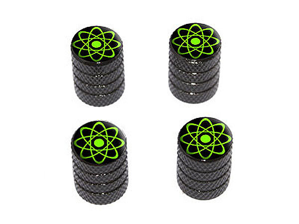 Atomic Symbol Green - Tire Rim Wheel Valve Stem Caps - Black