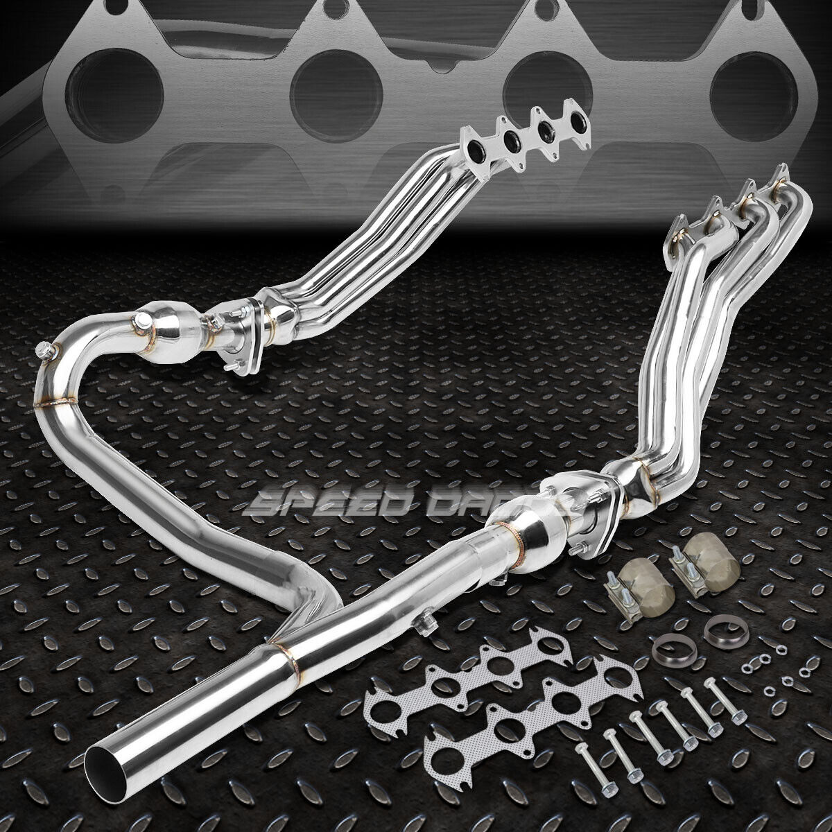 LONG TUBE EXHAUST HEADER MANIFOLD+RESONATORS+Y-PIPE REPLACEMENT FOR 04-10 F150