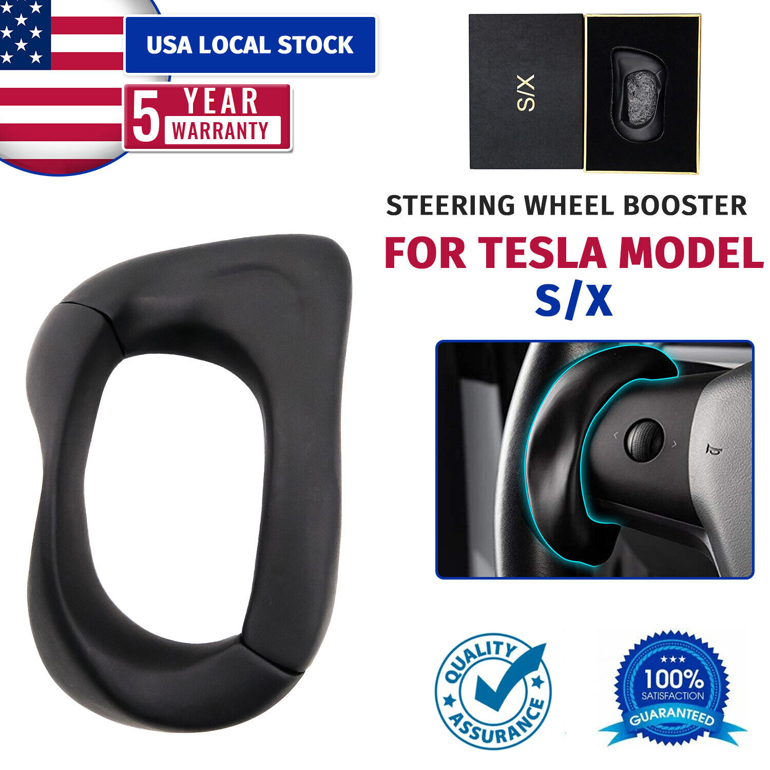 Steering Wheel Booster Assisted Counterweight Ring For Tesla Model S/X Autopilot