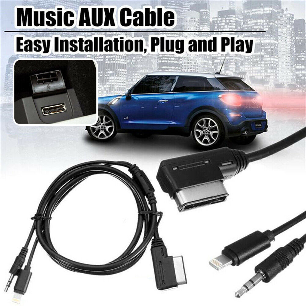 Car AMI MMI MP3 3.5 mm AUX Cable Adapter For Mercedes Benz iPod iPhone Interface