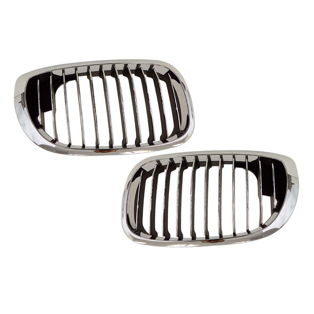 Left+Right Side Chrome Grille For 03-06 3 Series Coupe Convertible 325Ci 330Ci