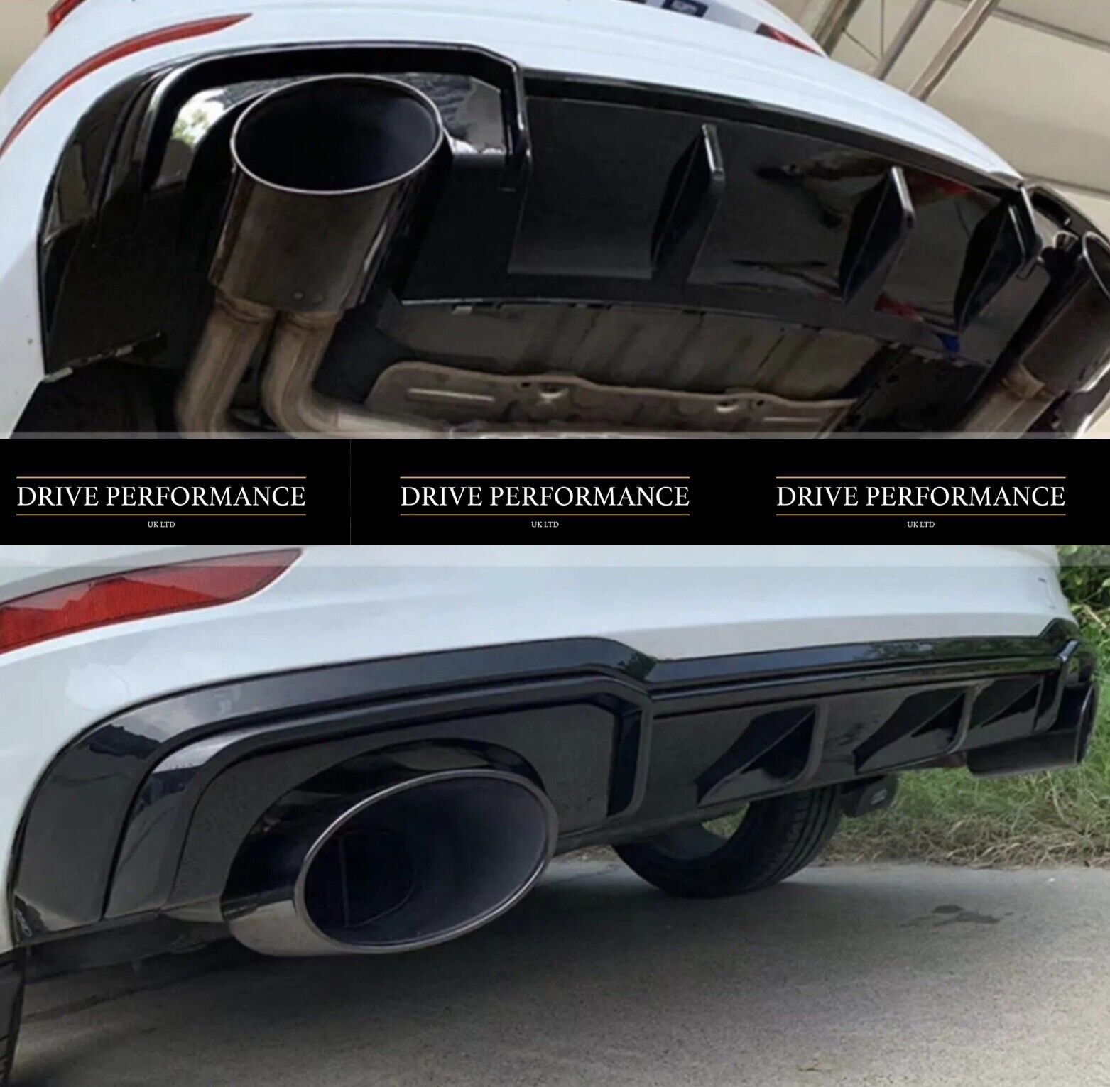 Audi S3 8V Black Chrome Exhaust Tip Conversion RS3 Style 2013-20 Stainless Steel