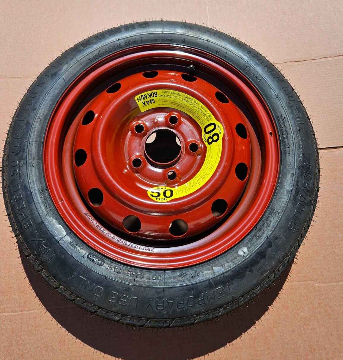 2007-2022 Hyundai Elantra GT Spare Tire Compact Donut Wheel OEM T125/80D15