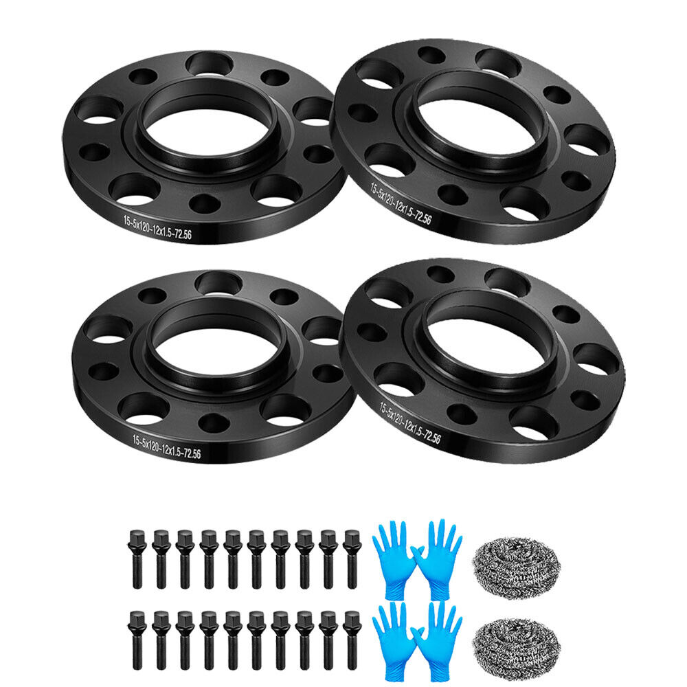 4PCS 15mm 5x120 Hubcentric Wheel Spacers 12x1.5 For BMW Z4 X1 M3 E36 E46 E39