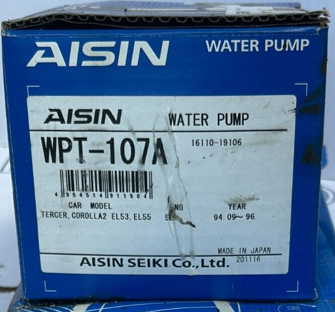 Aisin Seiki WPT-107A Engine Water Pump for Toyota Starlet 1983 KP61