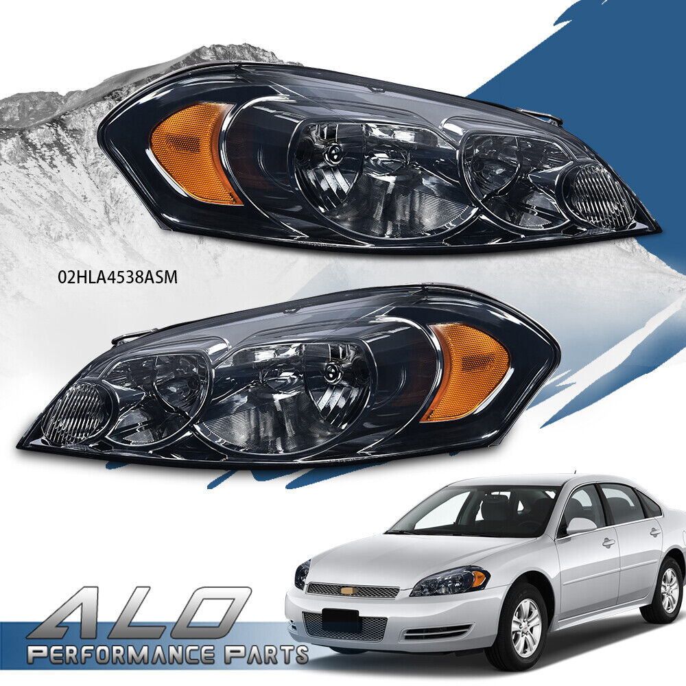 Fit For 06-13 Chevy Impala/06-07 Monte Carlo Amber Corner Smoke Lens Headlights
