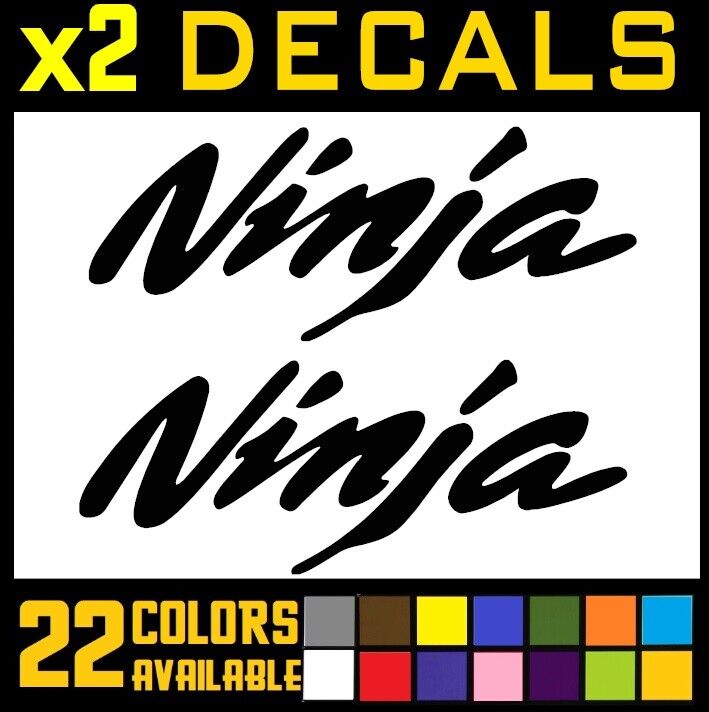 x2 Ninja Sticker Vinyl Decal Motorcycle Helmet Tank Wheel Bike 8\