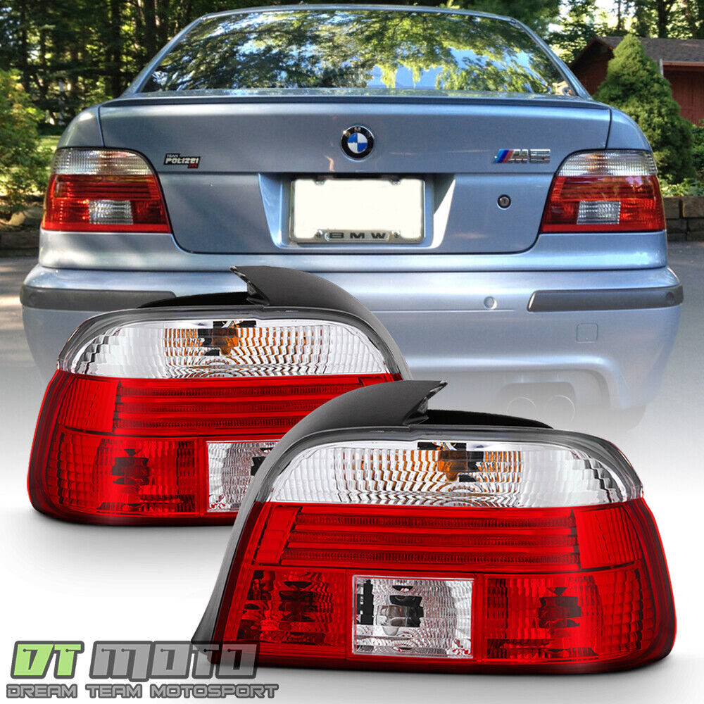 1997 1998 1999 2000 BMW E39 528i 540i M5 Red Clear Tail Lights Lamps Left+Right
