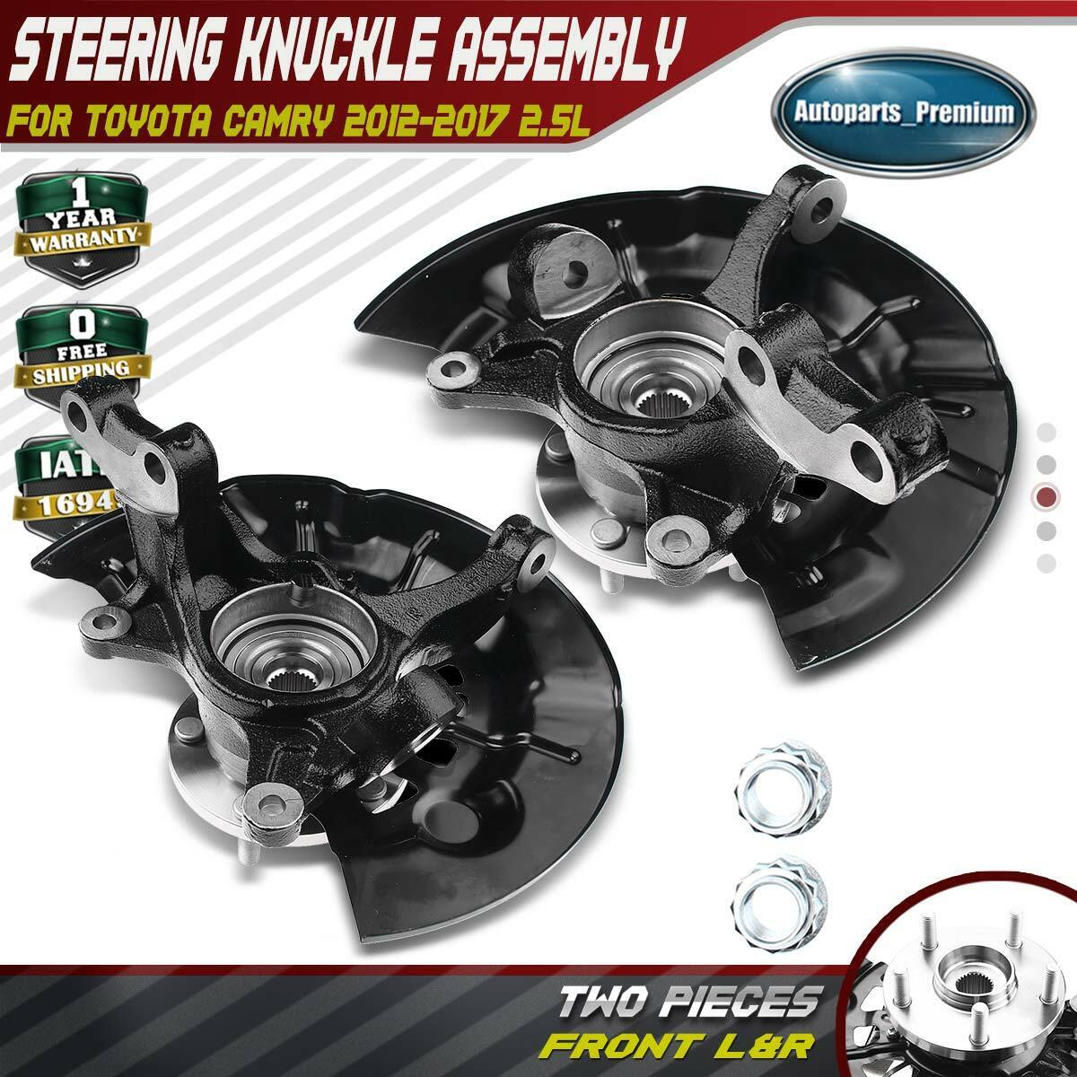 2x Front Steering Knuckle & Wheel Hub Bearing Assembly for Toyota Camry 12-17 LE