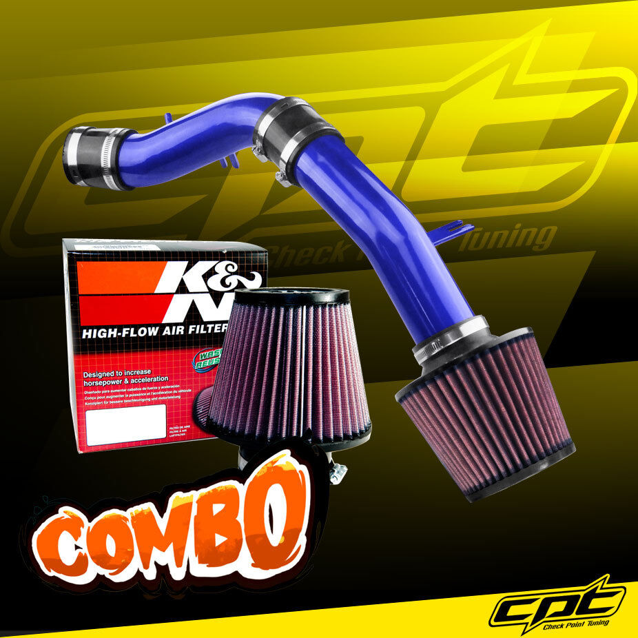 For 12-17 Accent 1.6L 4cyl Blue Cold Air Intake + K&N Air Filter