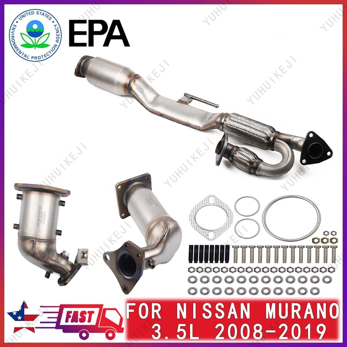 Exhaust Catalytic Converter Set for Nissan Murano 3.5L 2008-2019 Three Piece Set