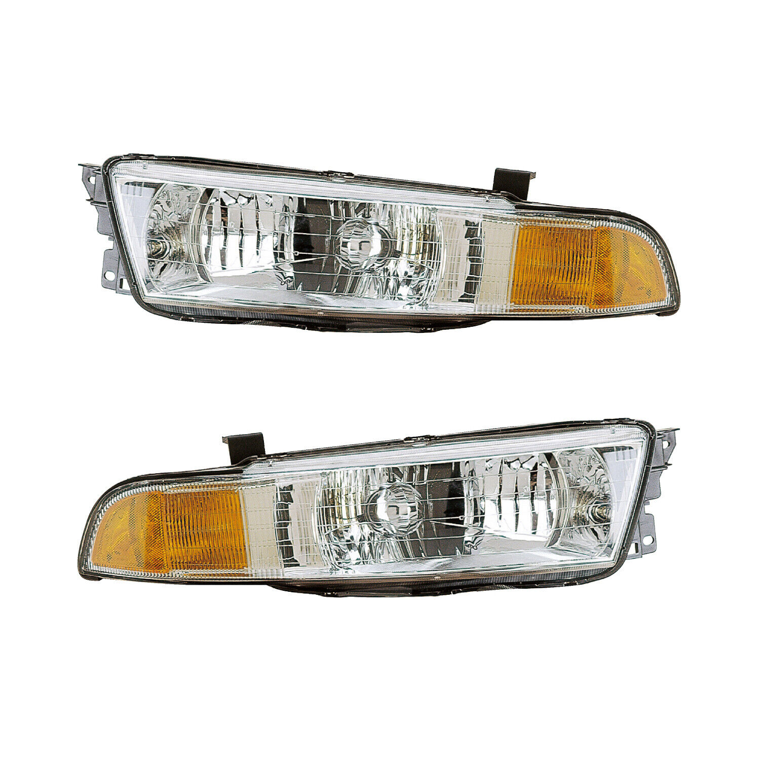 Headlights Front Lamps Pair Set for 99-01 Mitsubishi Galant Left & Right
