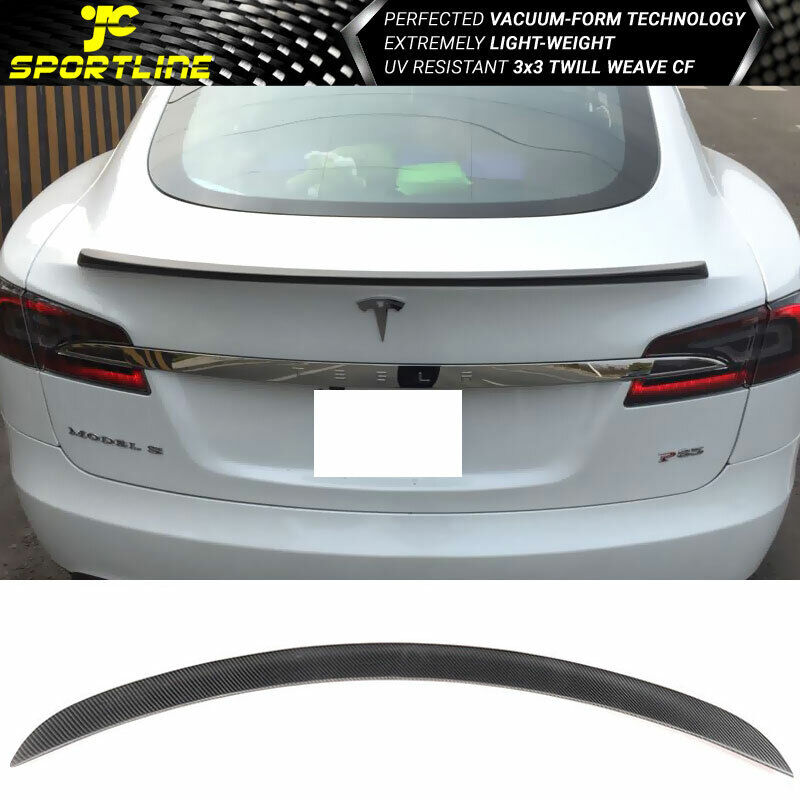 Fits 12-23 Tesla Model S OE Factory Style Trunk Spoiler Wing Matte Carbon Fiber