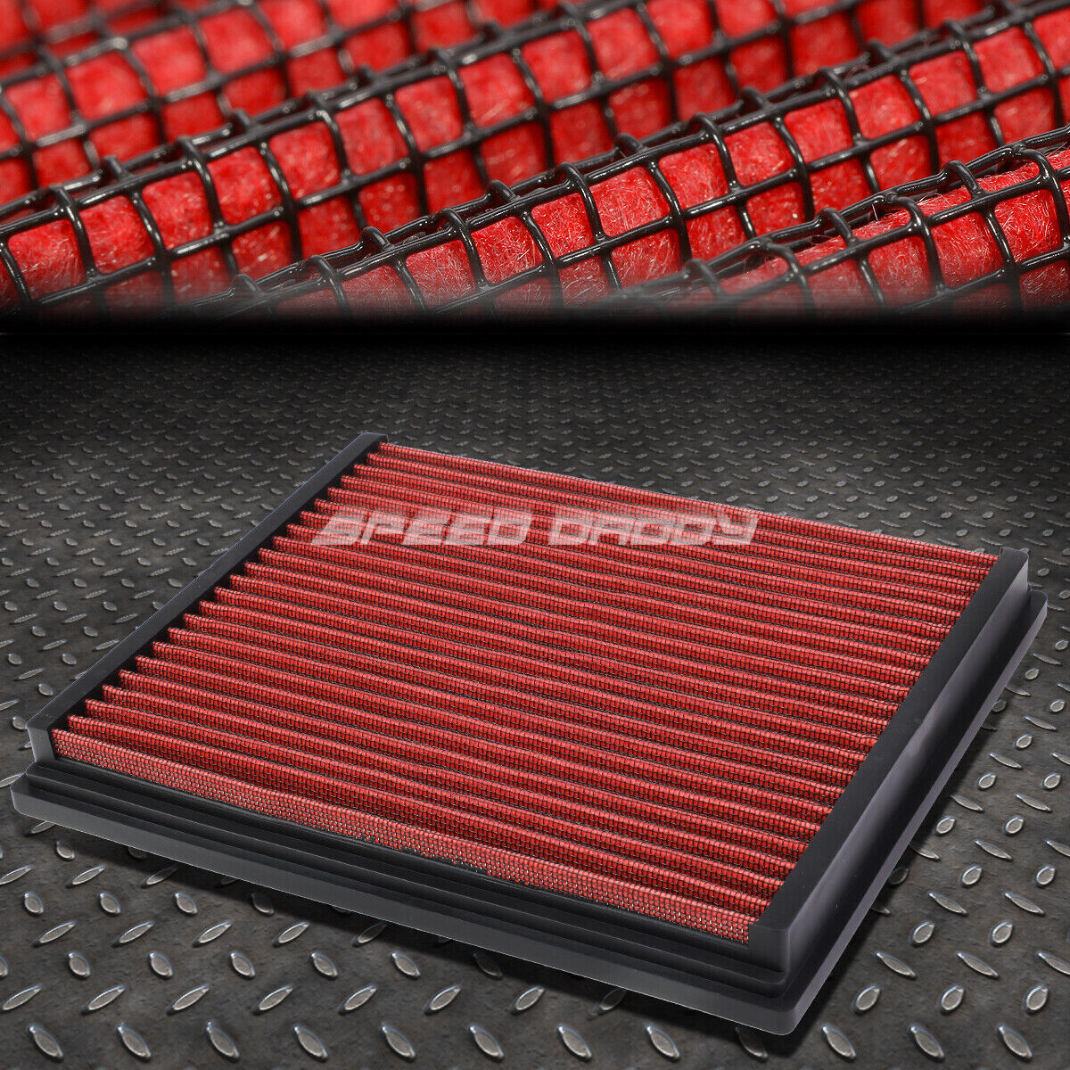 FOR A4/A6/QUATTRO/S4/S6 RED REUSABLE/WASHABLE DROP IN AIR FILTER PANEL