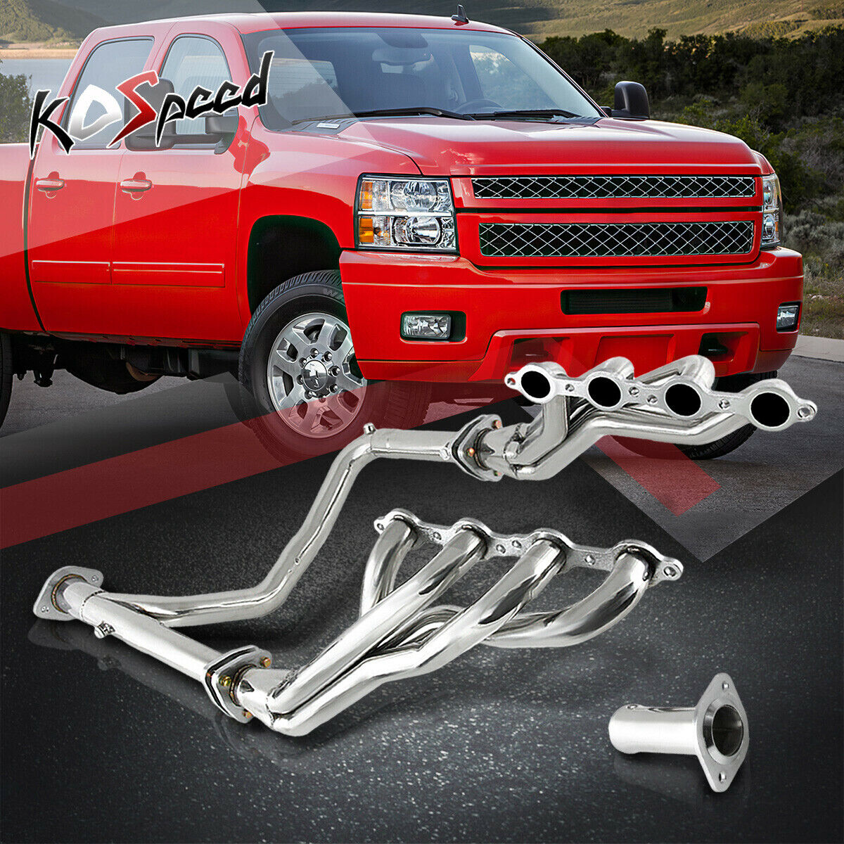 Stainless Steel Exhaust Header Manifold for 06-13 Chevy/GMC GMT900 4.8/5.3/6.0L