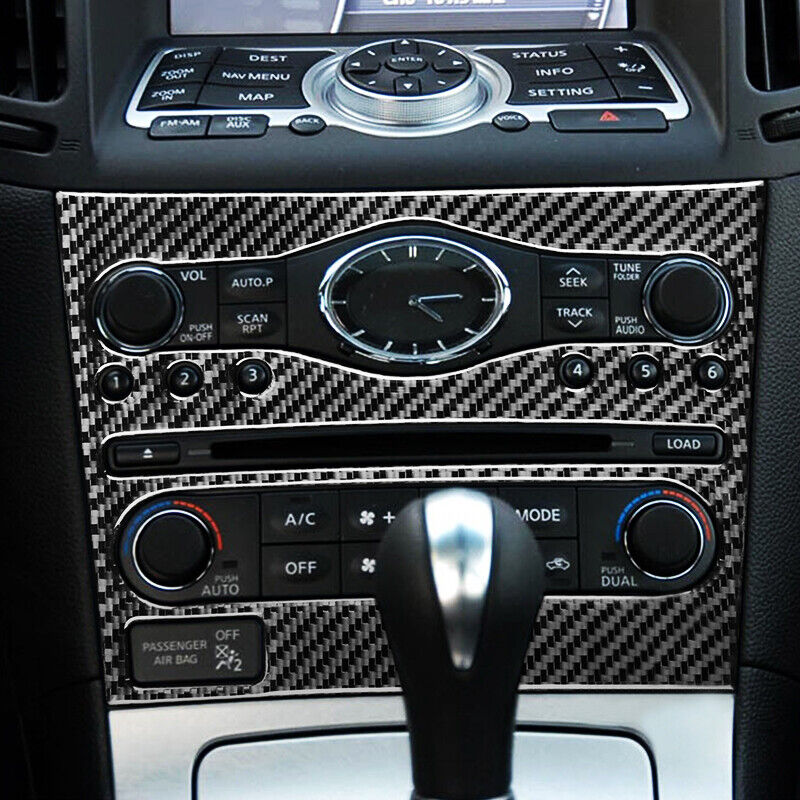 Real Carbon Fiber Console CD Control Panel Cover Trim For 2008-2013 Infiniti G37